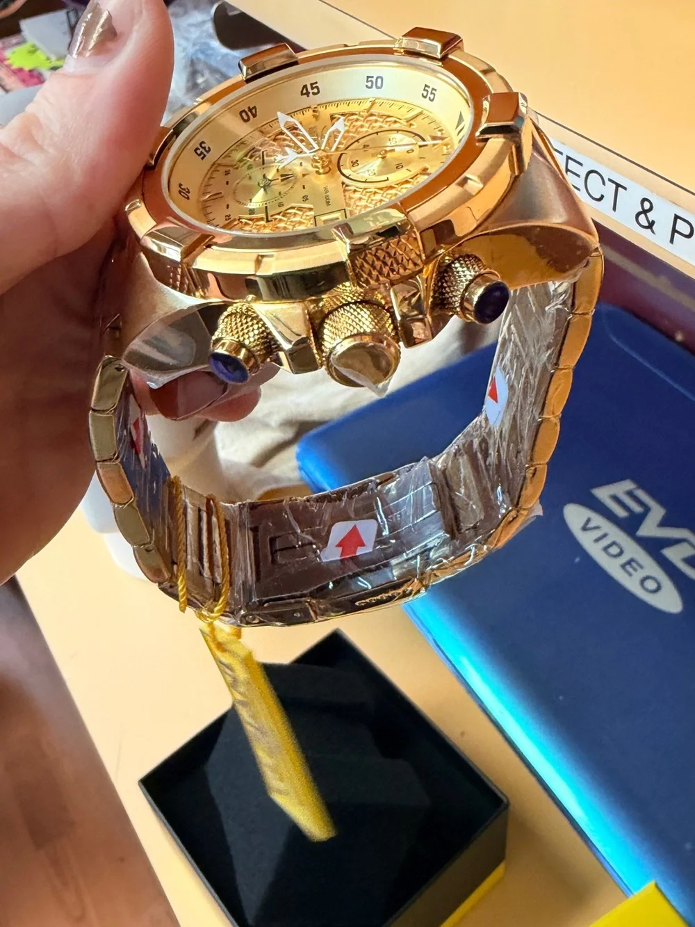 Invicta Gold-Tone Chronograph Bracelet Watch